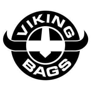 Viking Bags logo with horns and star.