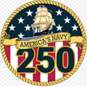 America's Navy 250th anniversary emblem.